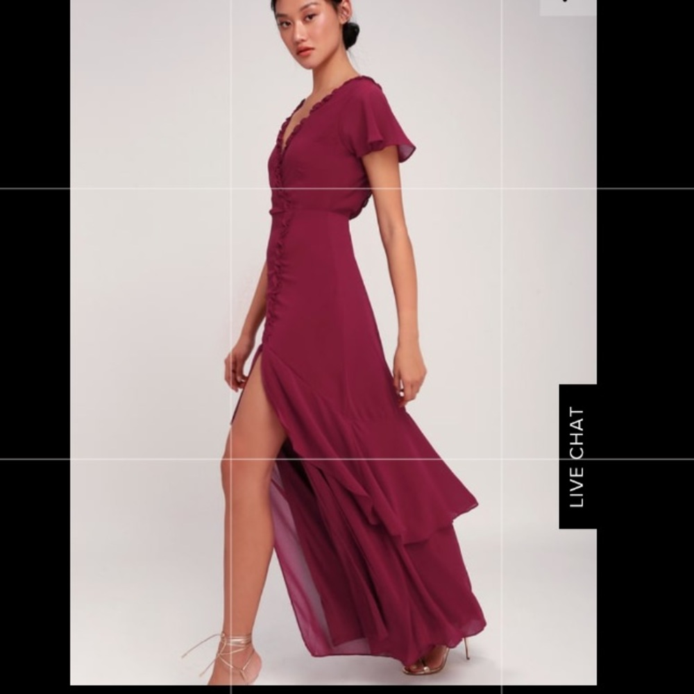 ❤️SOLD❤️Lulus Burgundy Dress - Picture 2 of 8